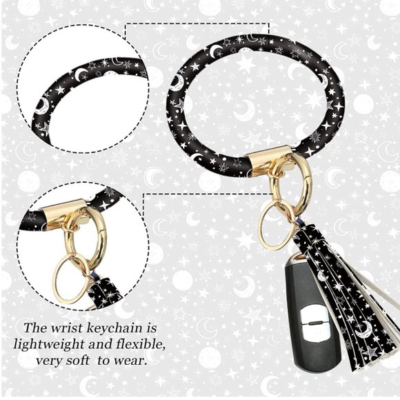 Lux Moon & Star Wrist Tasseled Keychain - Picture 2 of 5